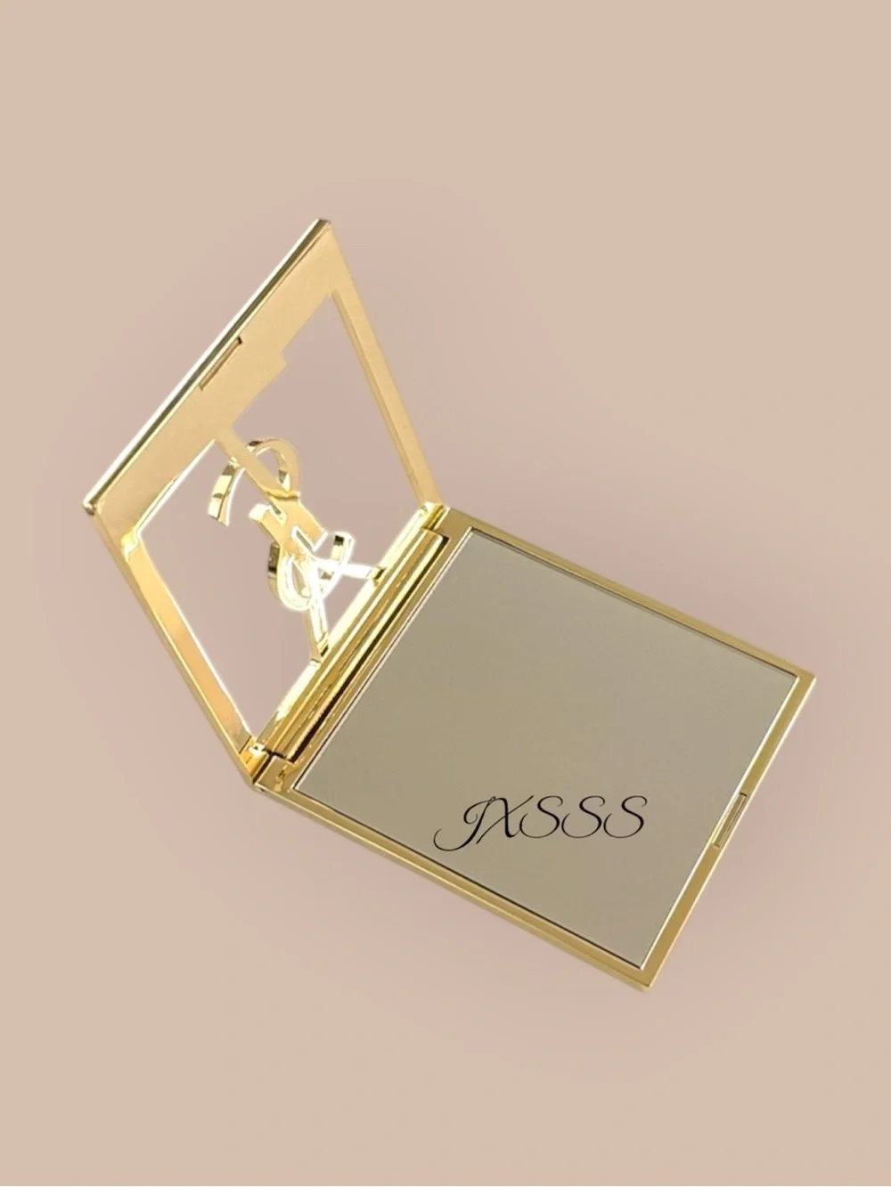 Gold YSL (Yves Saint Laurent) Beauty (Fold-Over) Cosmetic-Makeup Compact Mirror